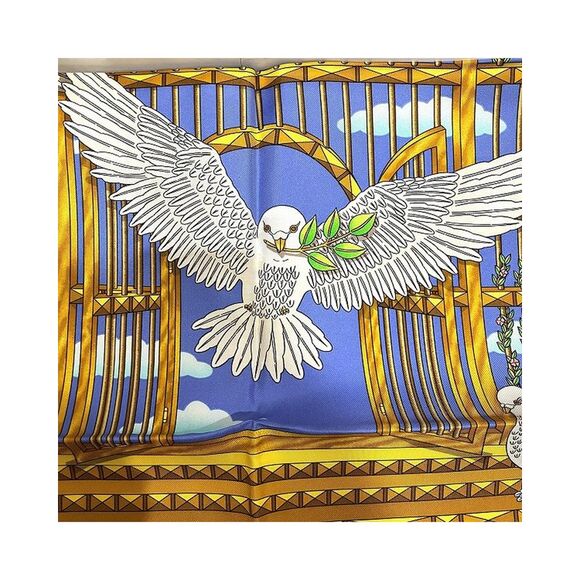 Pre Loved Hermes Silk Scarf with Birdcage Design in Canvas Material - Picture 2 of 8